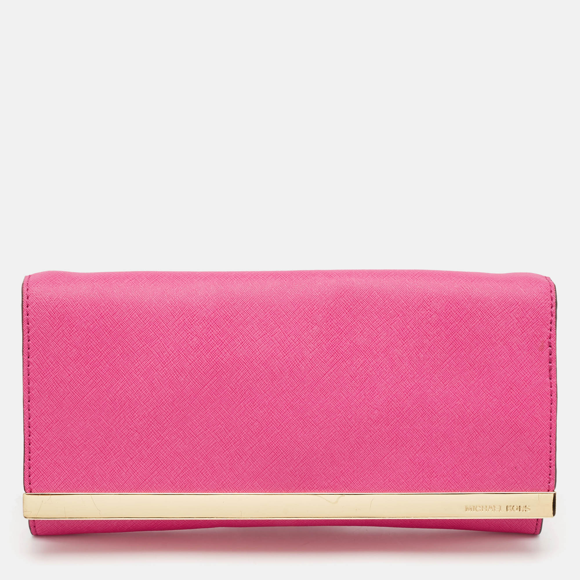 

Michael Kors Fuchsia Leather Lana Clutch Bag, Pink