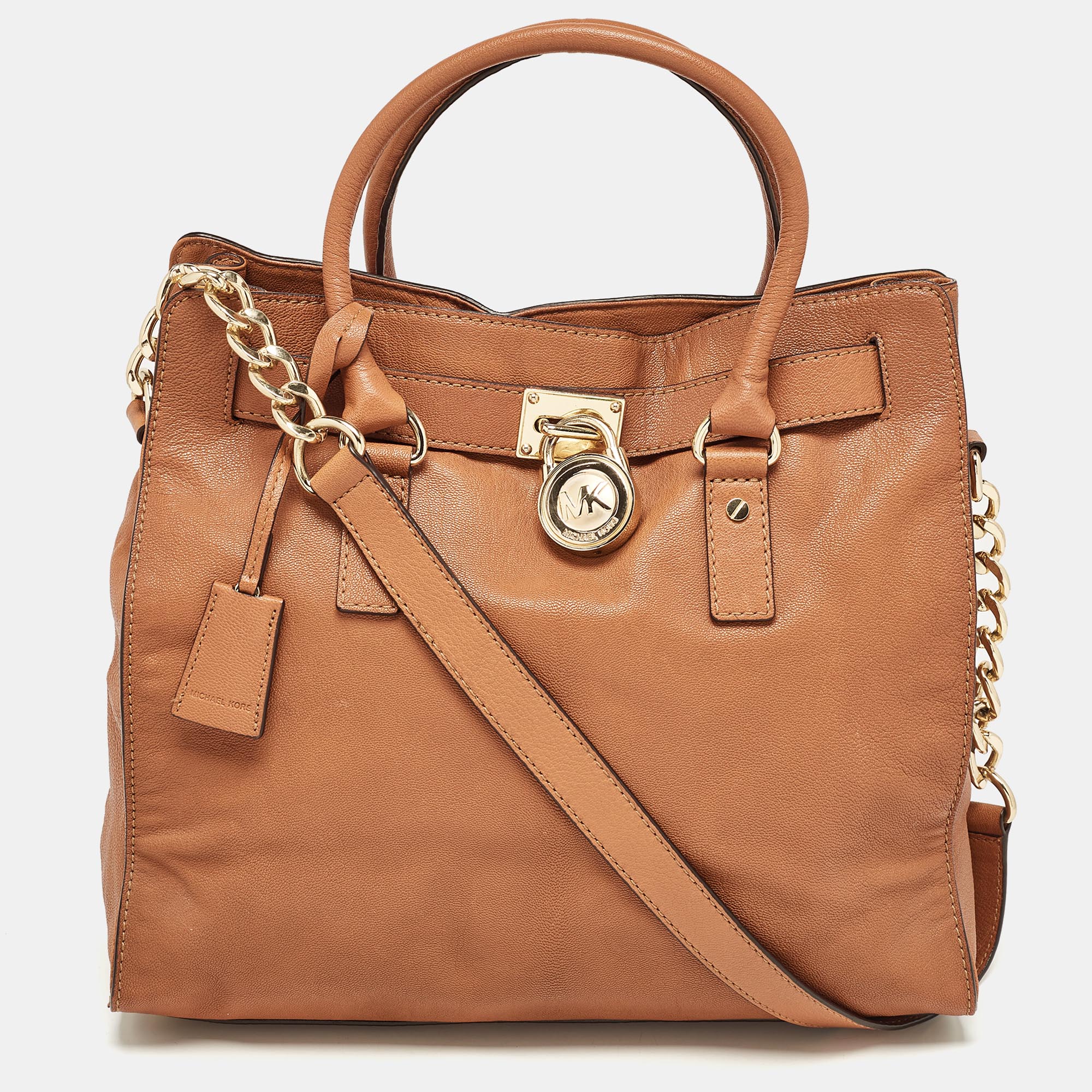 

Michael Kors Brown Leather Large Hamilton North South Tote