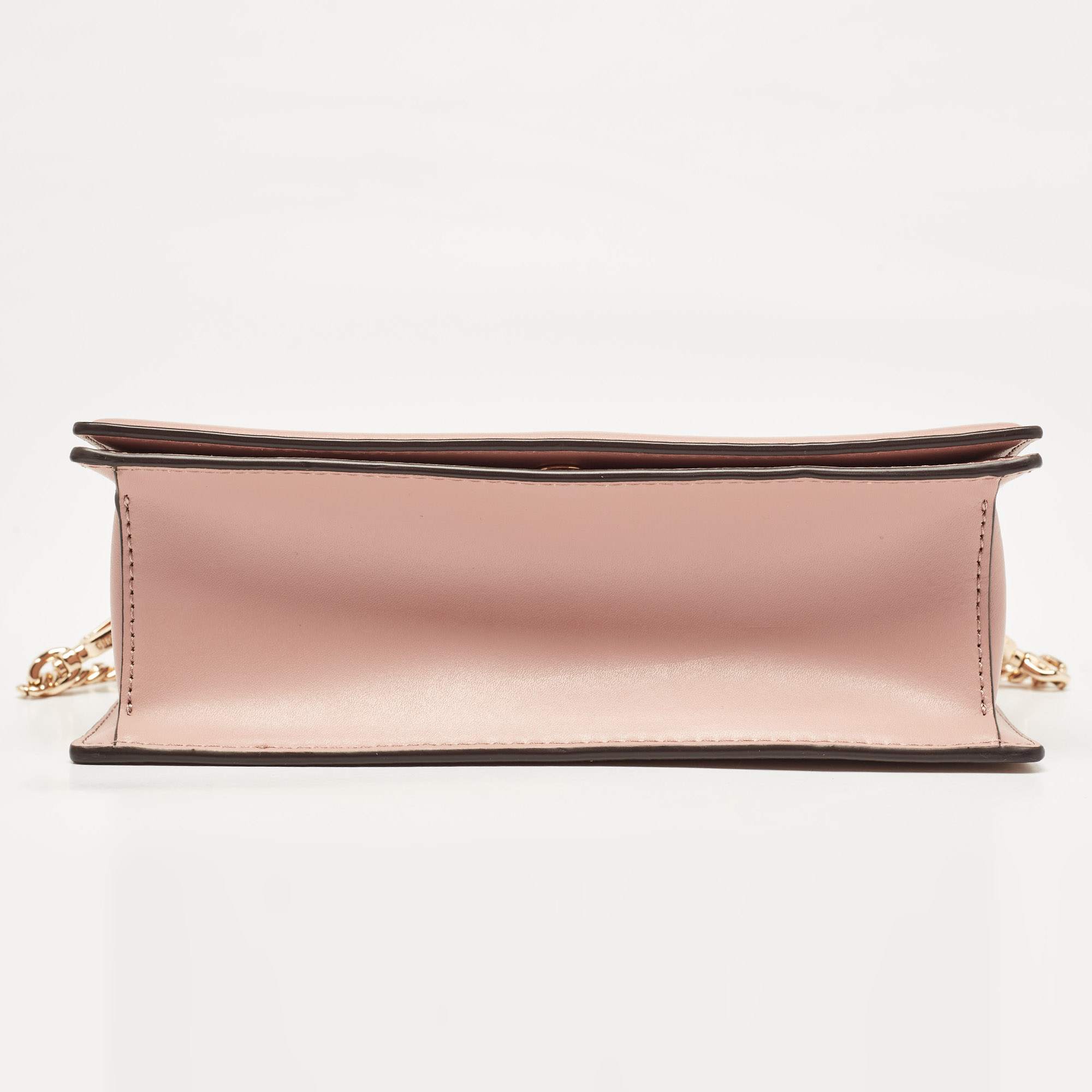 Michael Kors Old Rose Signature Coated Canvas and Leather Jet Set Full Flap Shoulder Bag 
