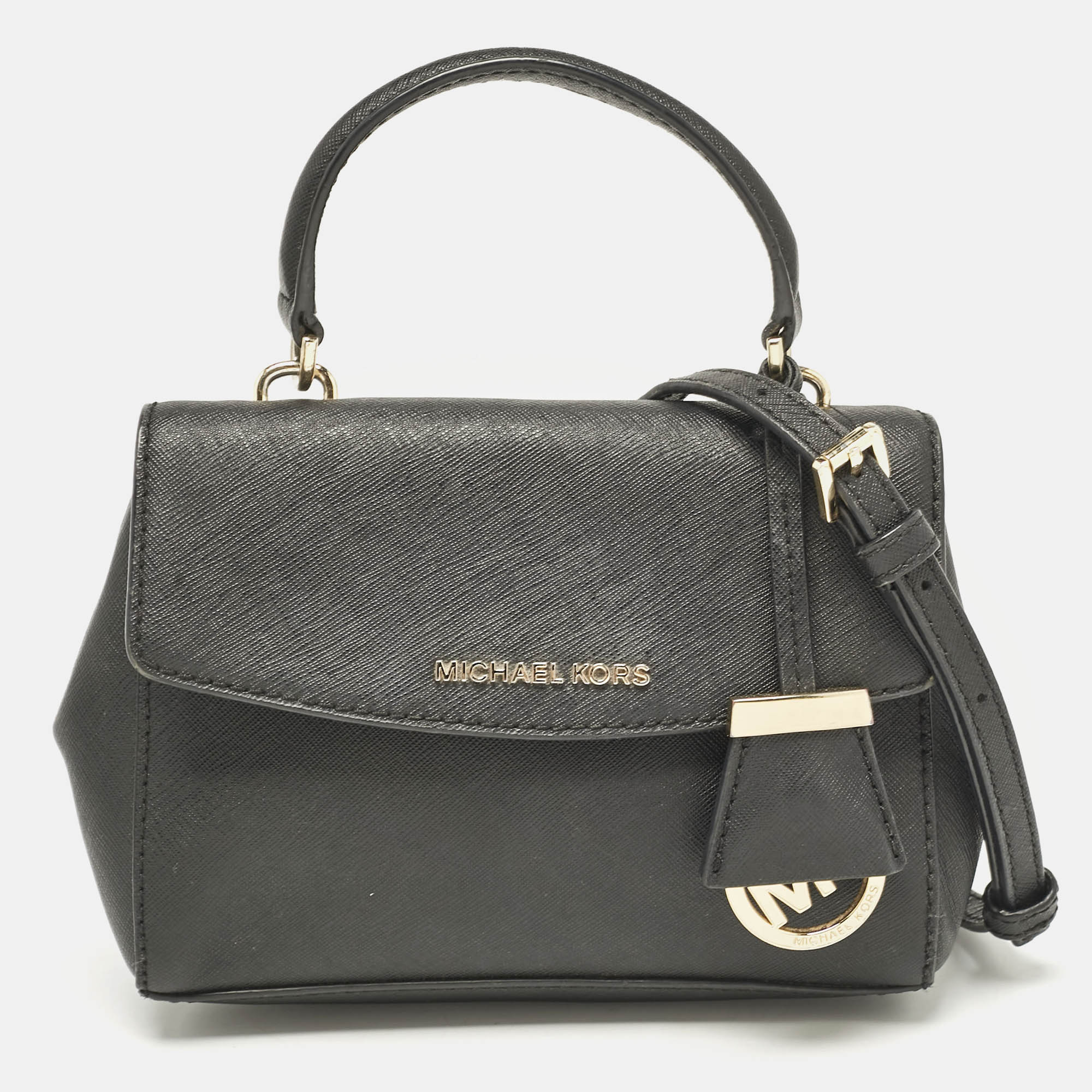 

Michael Kors Black Leather Mini Ava Top Handle Bag