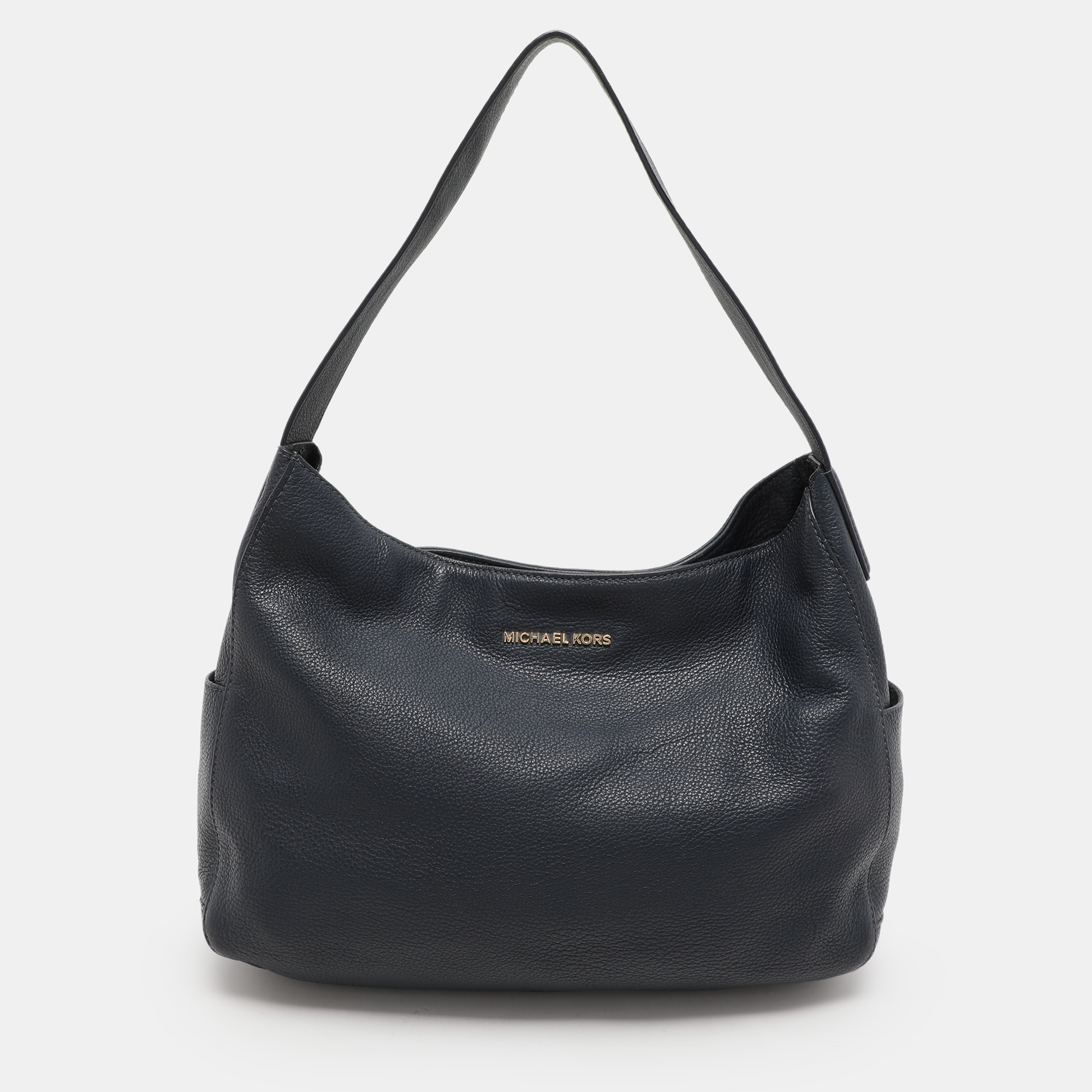 

Michael Kors Navy Blue Leather Ashbury Hobo