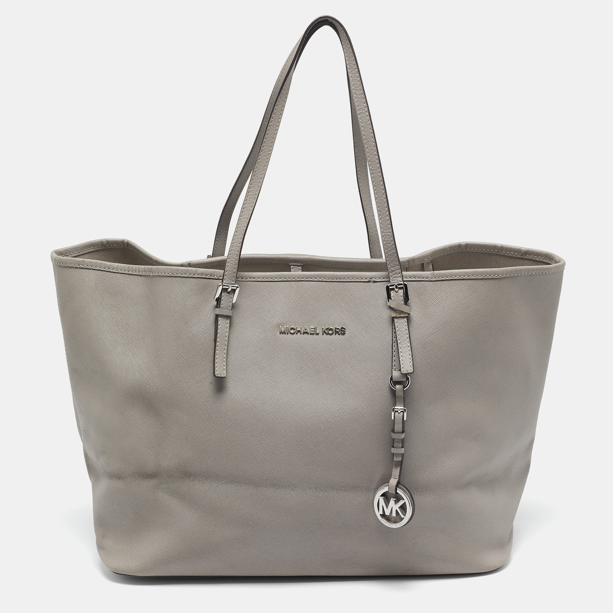 

Michael Kors Grey Faux Leather  Jet Set Travel Tote