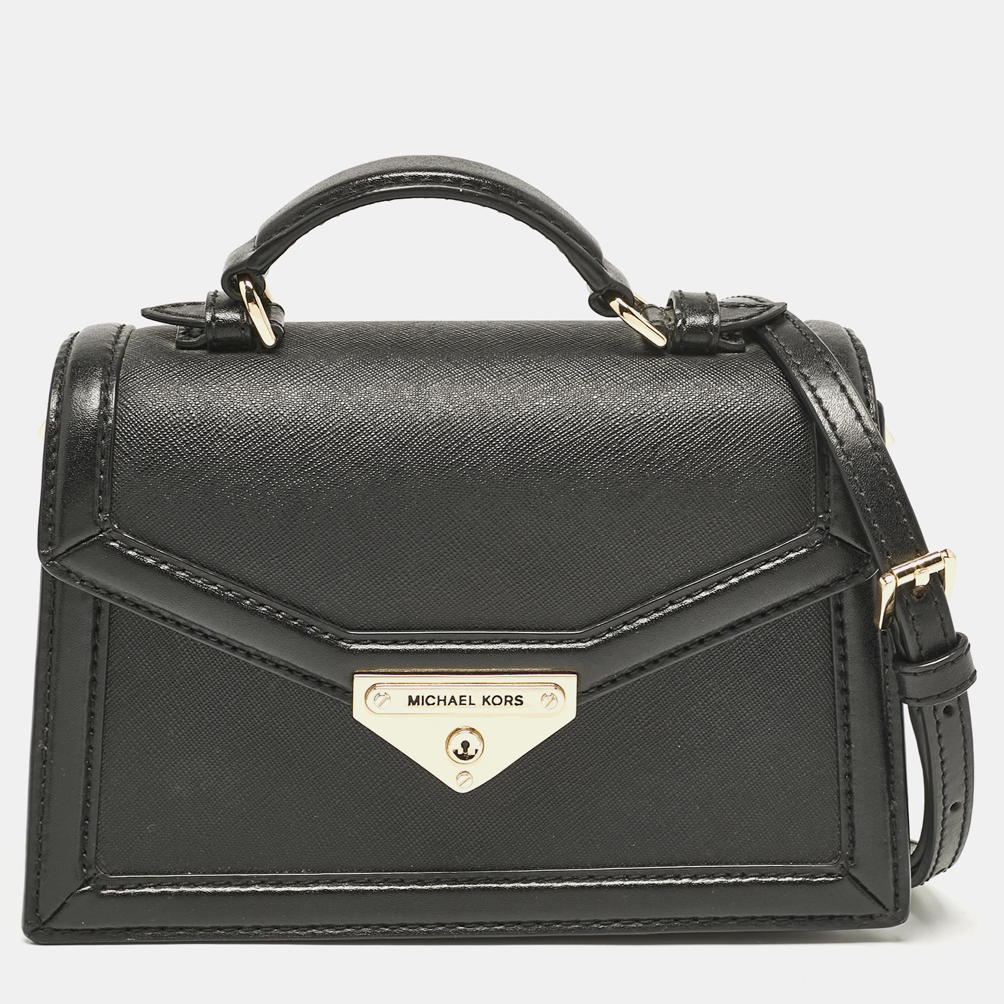 

Michael Kors Black Leather Small Grace Top Handle Bag