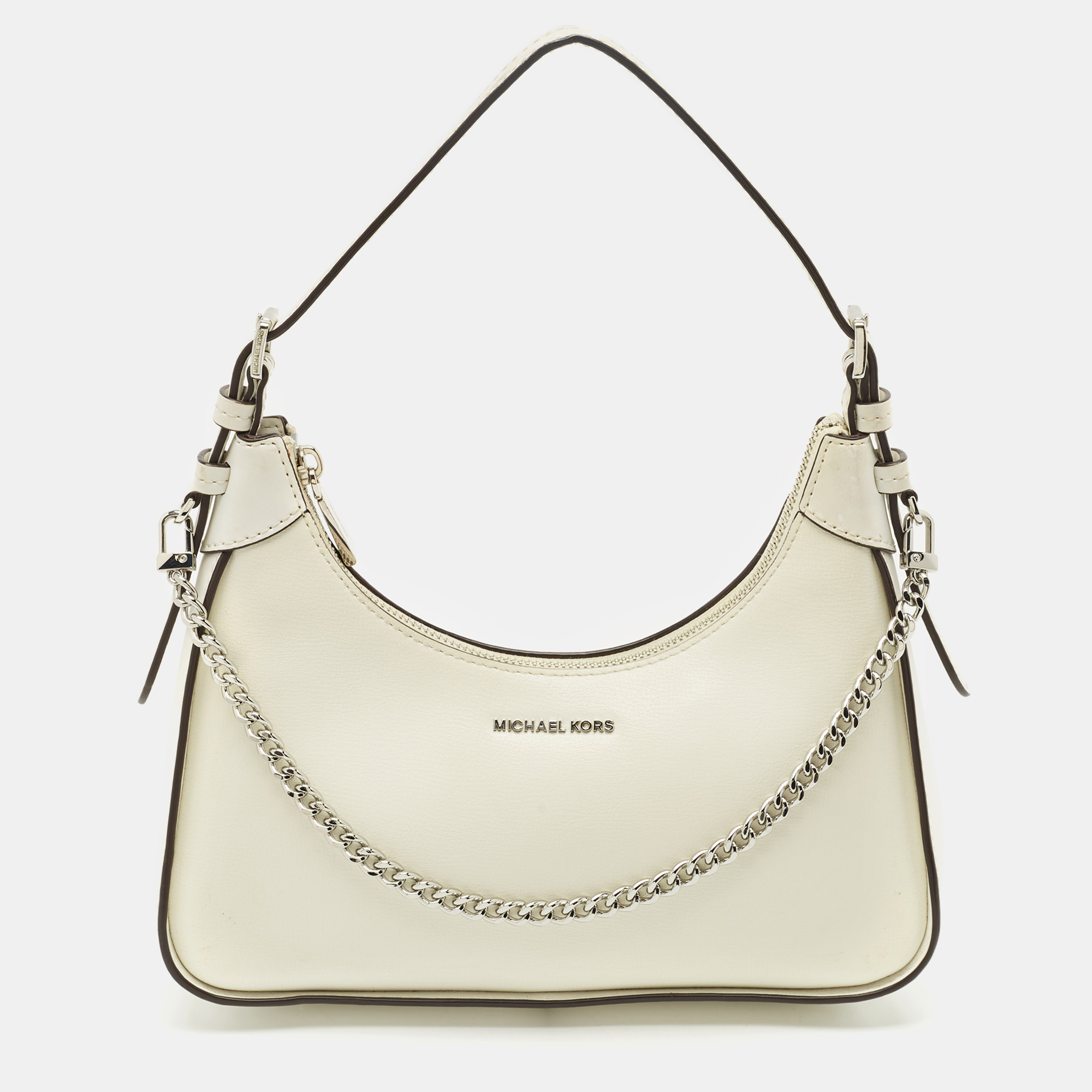 

Michael Kors White Leather Wilma Shoulder Bag