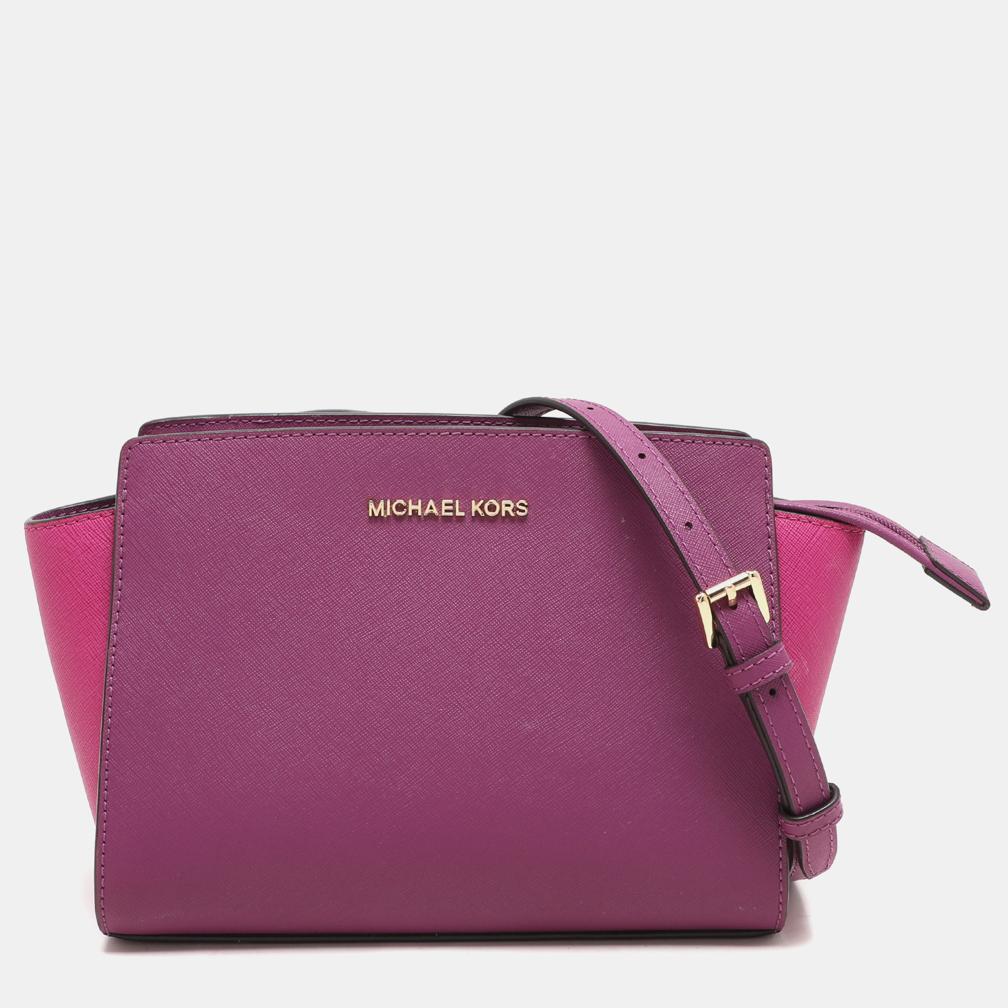 

Michael Kors Purple/Pink Leather  Selma Crossbody Bag