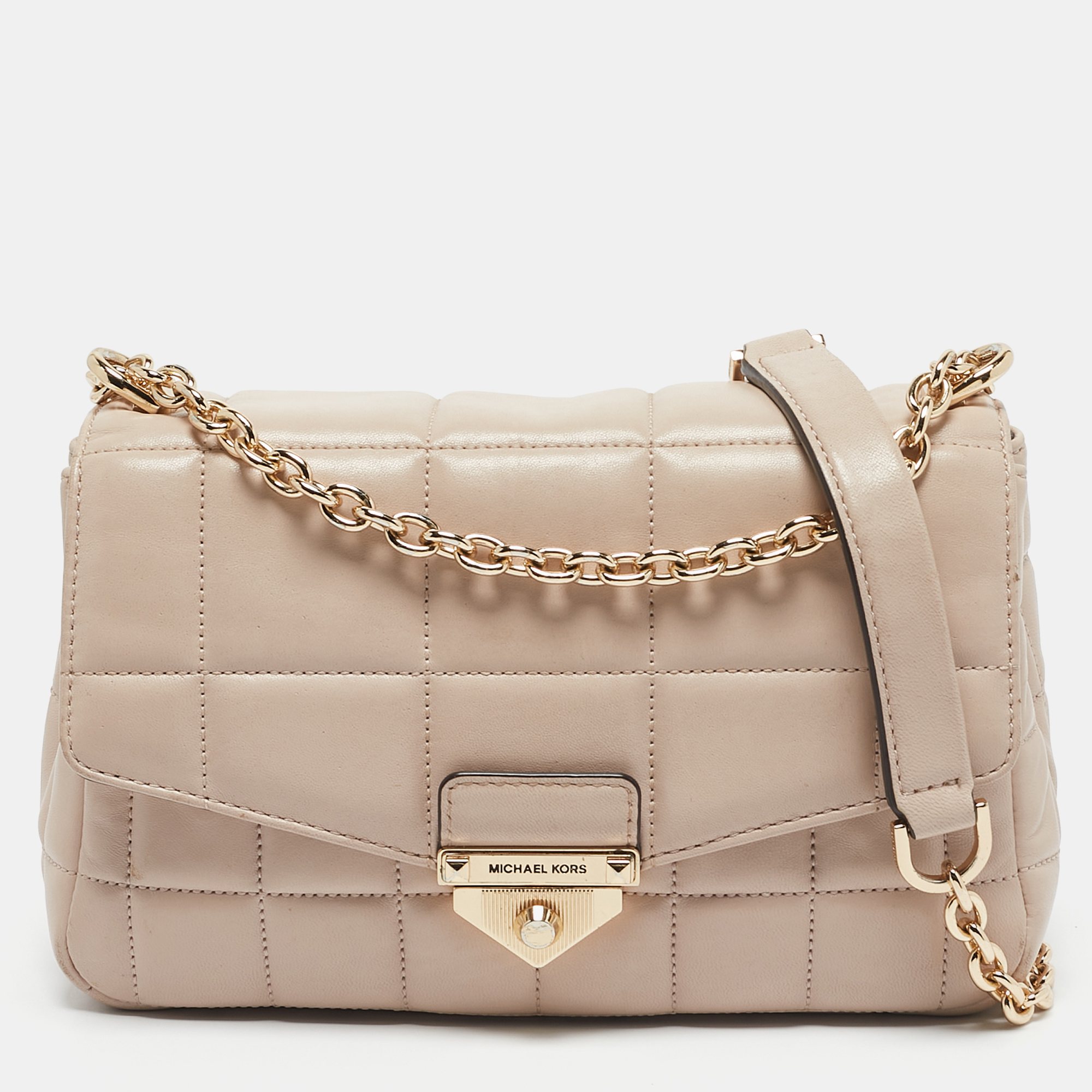

Michael Kors Light Pink Quilted Leather  Soho Shoulder Bag