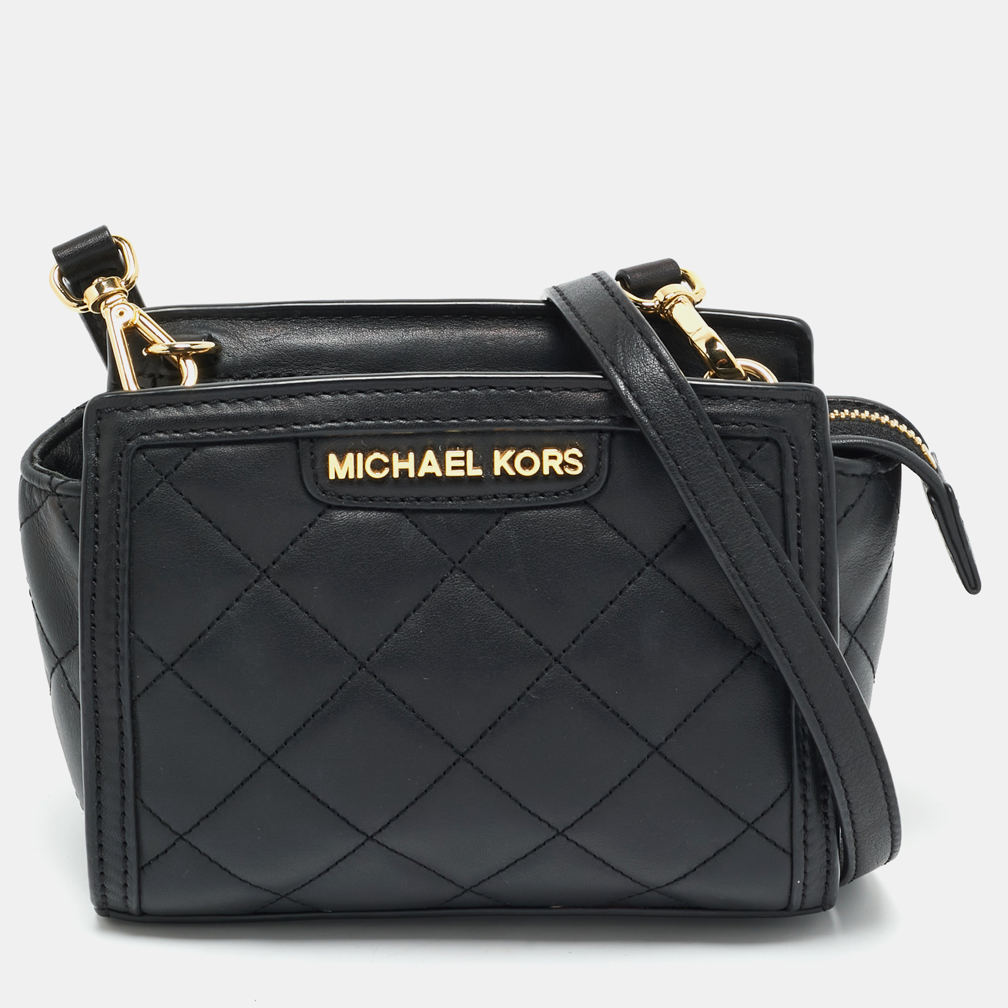

Michael Kors Black Quilted Leather Mini Selma Crossbody Bag
