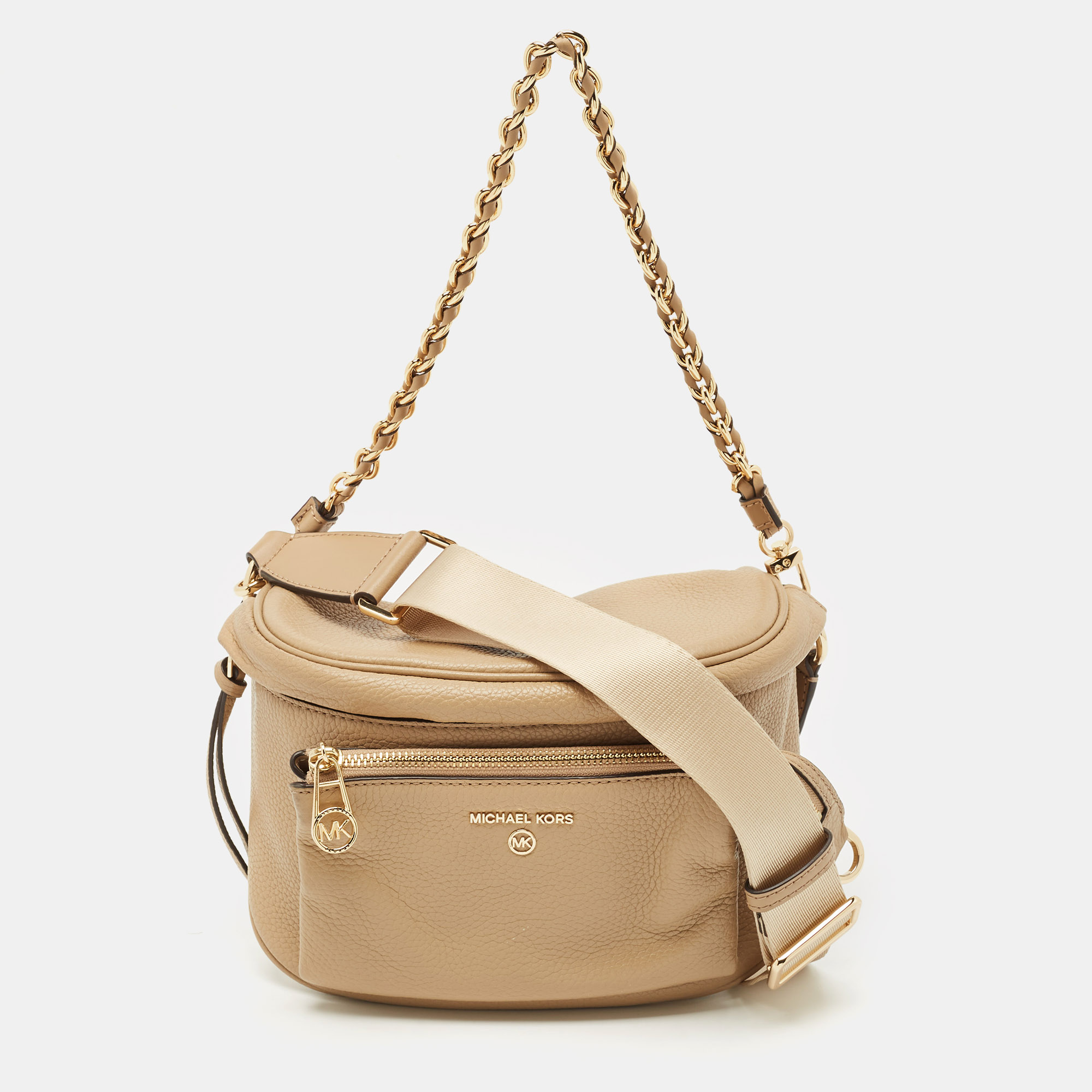 

Michael Kors Beige Leather  Slater Sling Bag