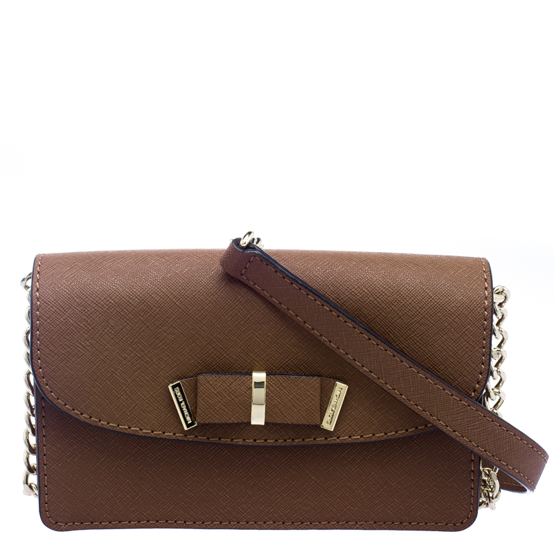 Pre Owned Michael Kors Brown Leather Crossbody Bag