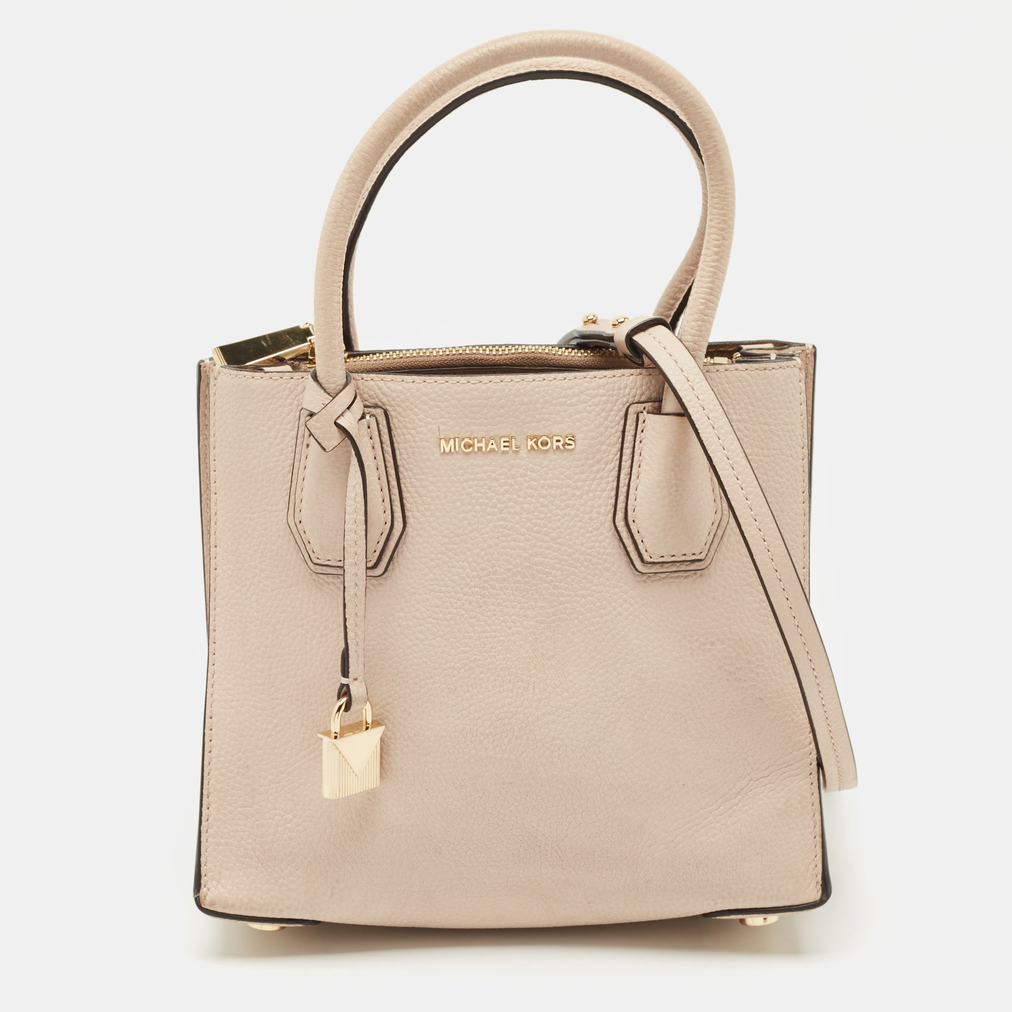 Pre-owned Michael Kors Light Pink Leather Mini Mercer Tote