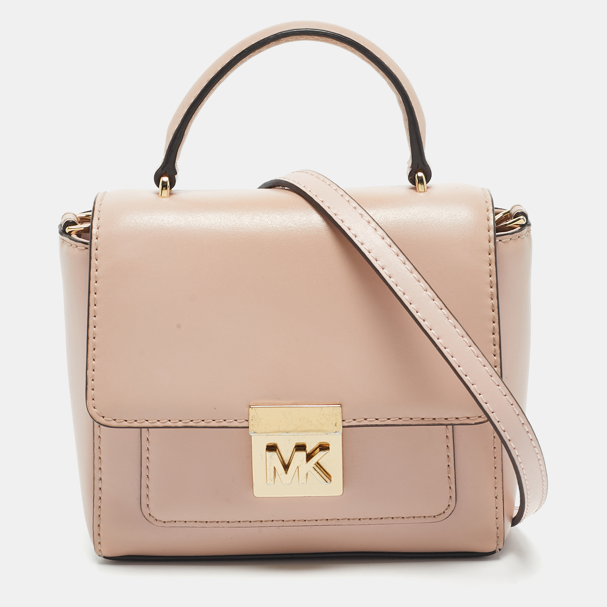 

Michael Kors Pink Leather Mindy Top Handle Bag