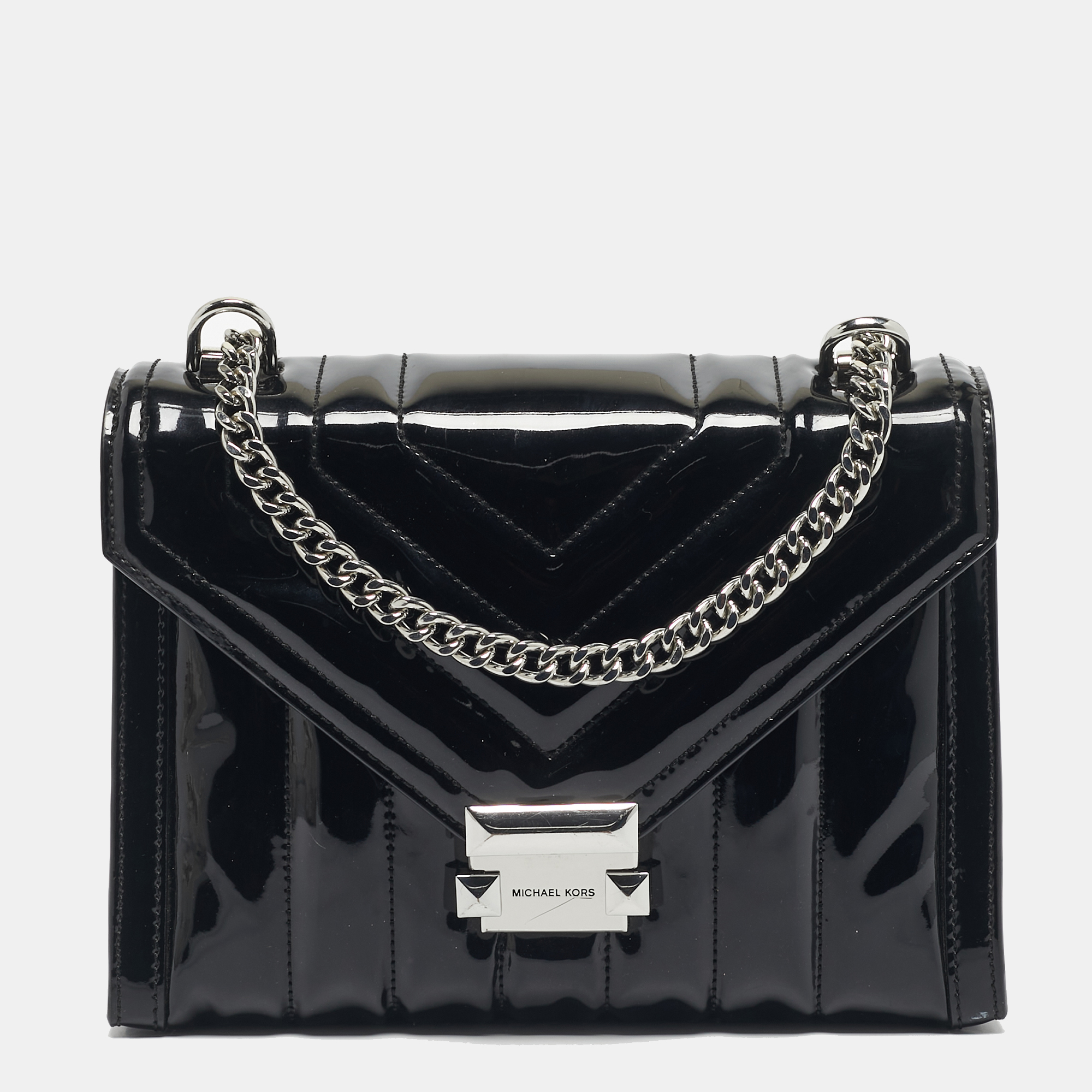 

Michael Kors Black Quilted Patent Leather  Whitney Shoulder Bag