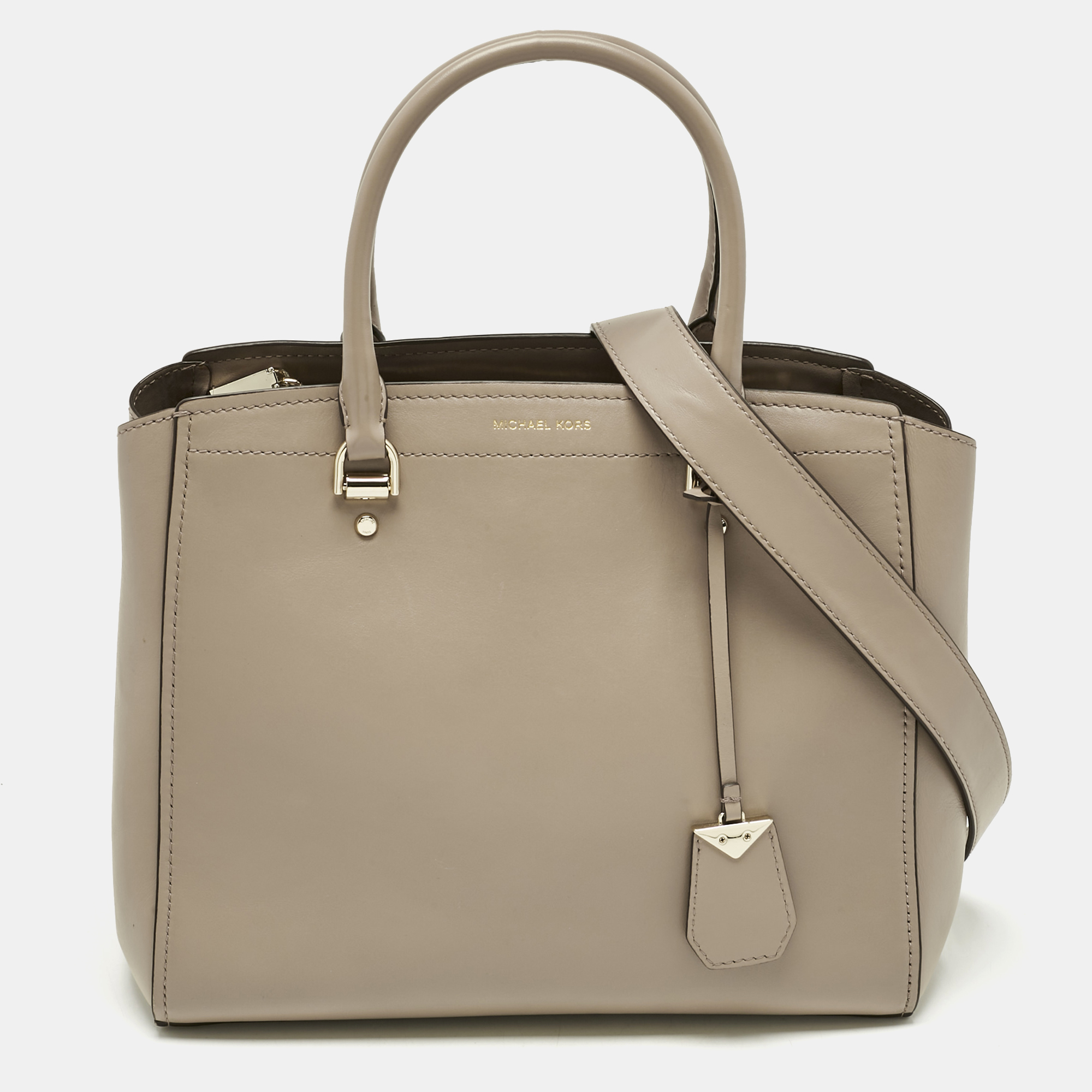

Michael Kors Beige Leather  Benning Satchel
