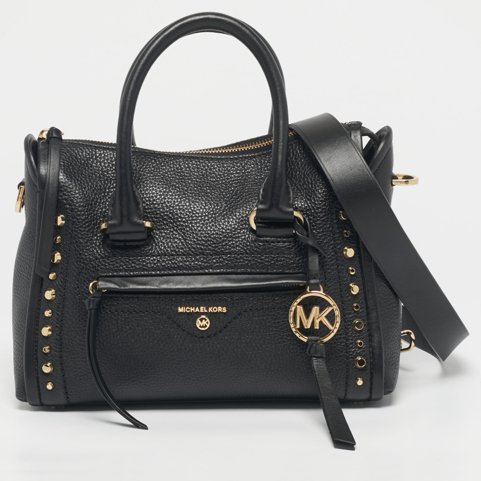 Michael Kors Black Leather Small Carine Satchel