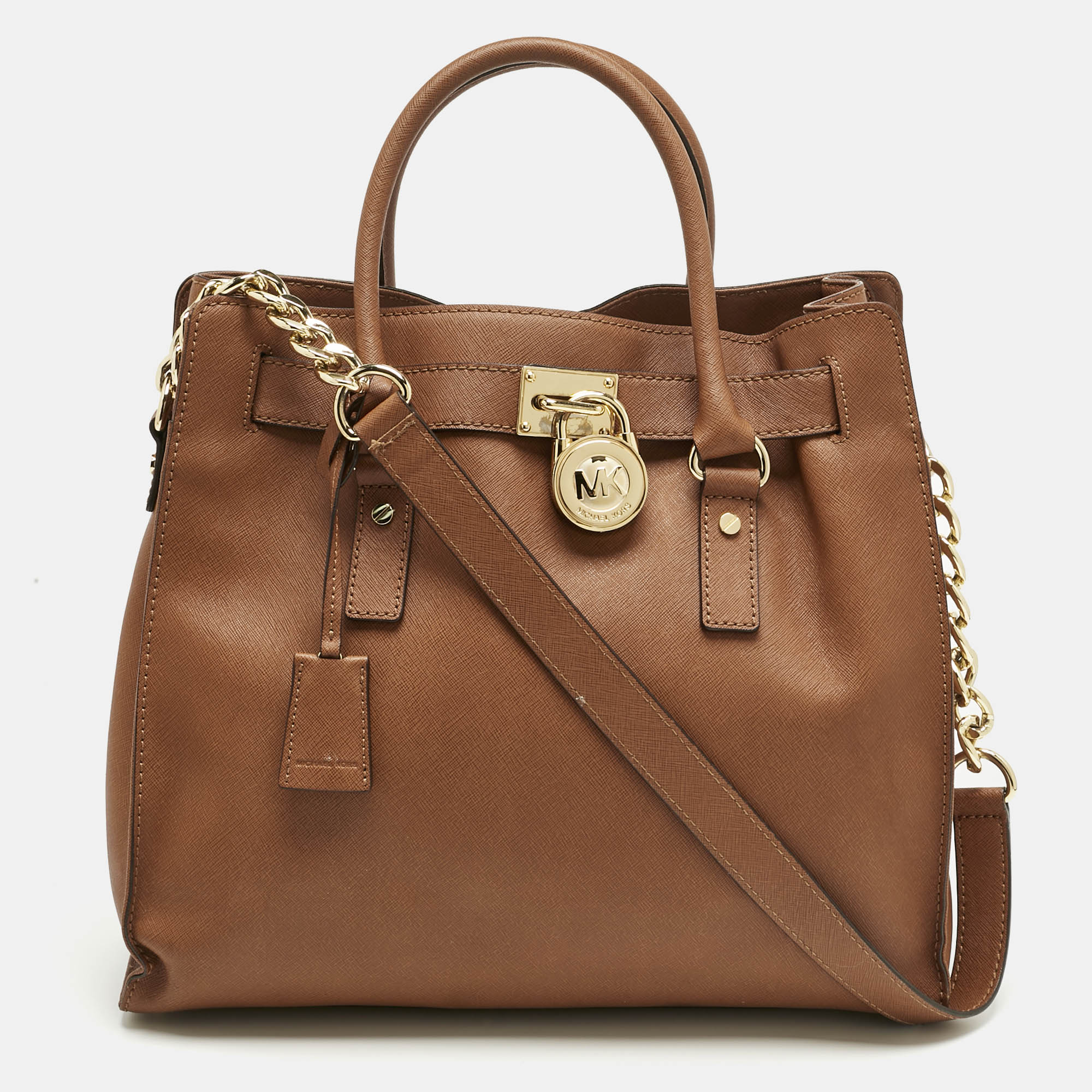 

Michael Kors Brown Leather Large Hamilton North South Tote