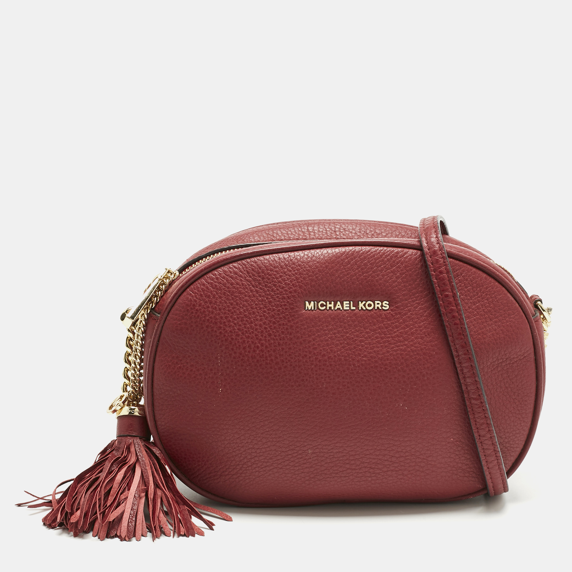 Pre-owned Michael Kors Red Leather Ginny Crossbody Bag