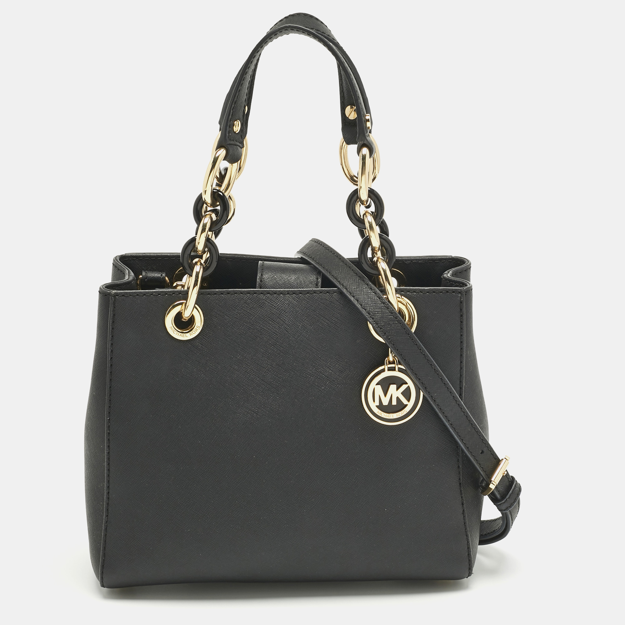 

Michael Kors Black Leather Mini Cynthia Tote