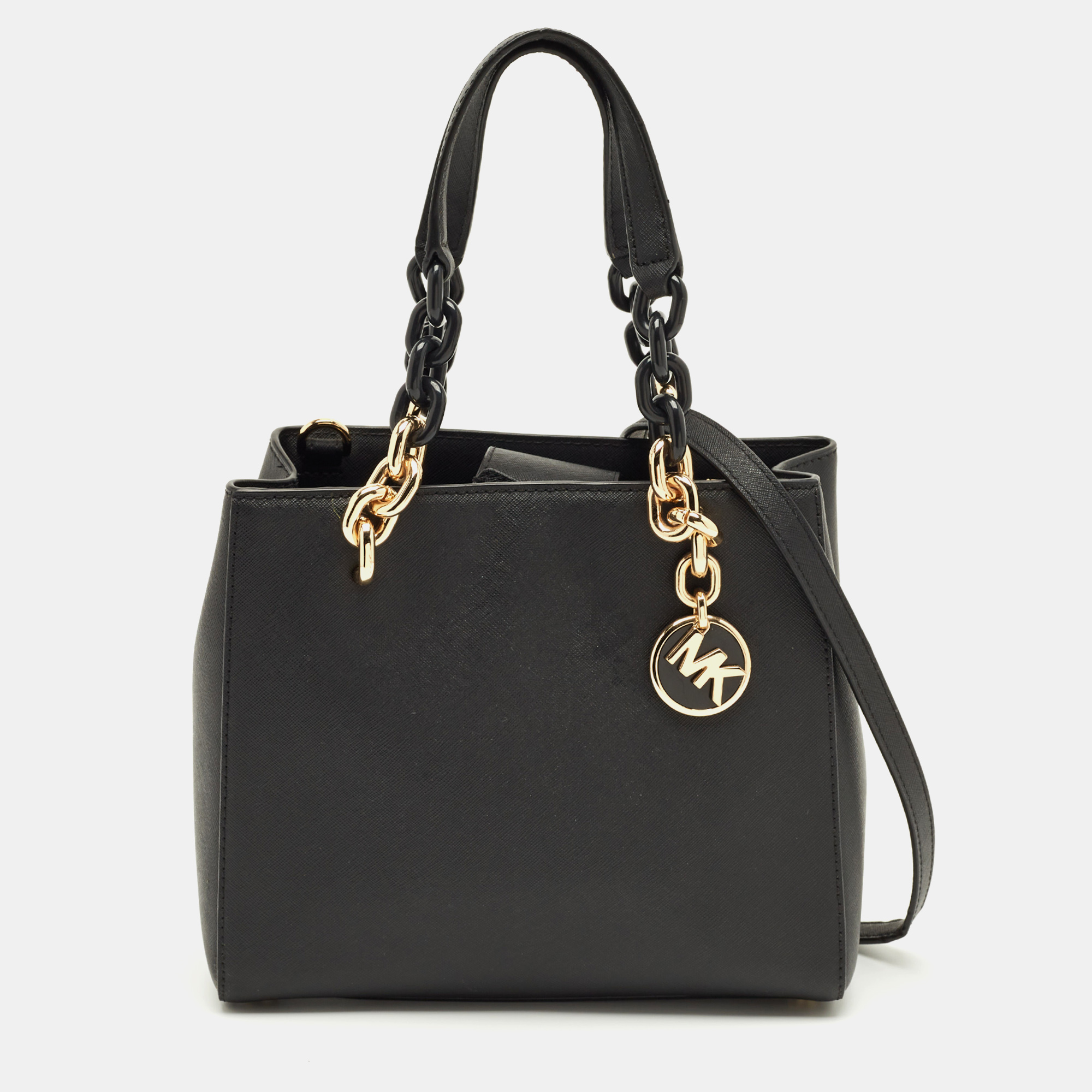 

Michael Kors Black Saffiano Leather Mini Cynthia Tote