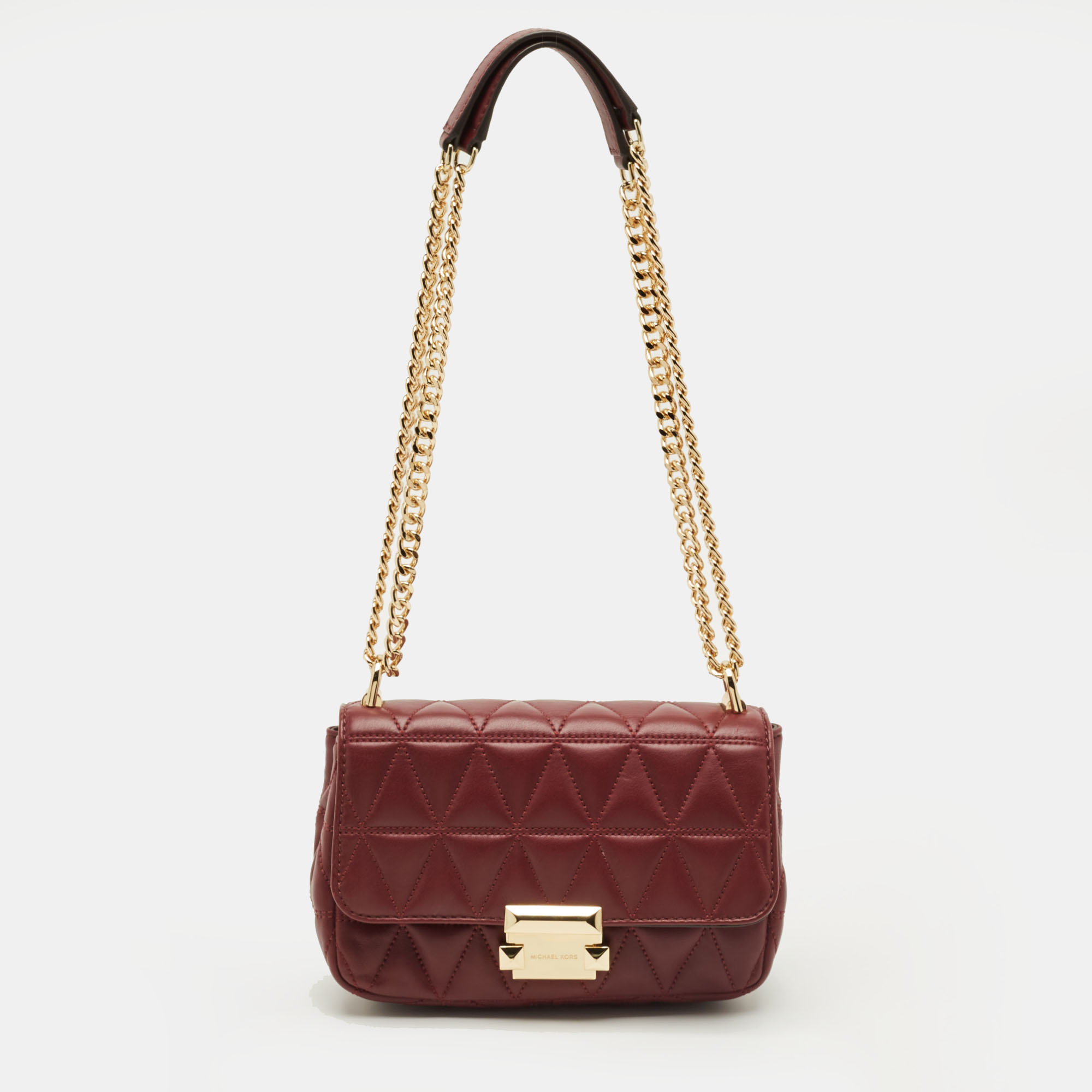 

Michael Kors Burgundy Quilted Leather  Sloan Shoulder Bag