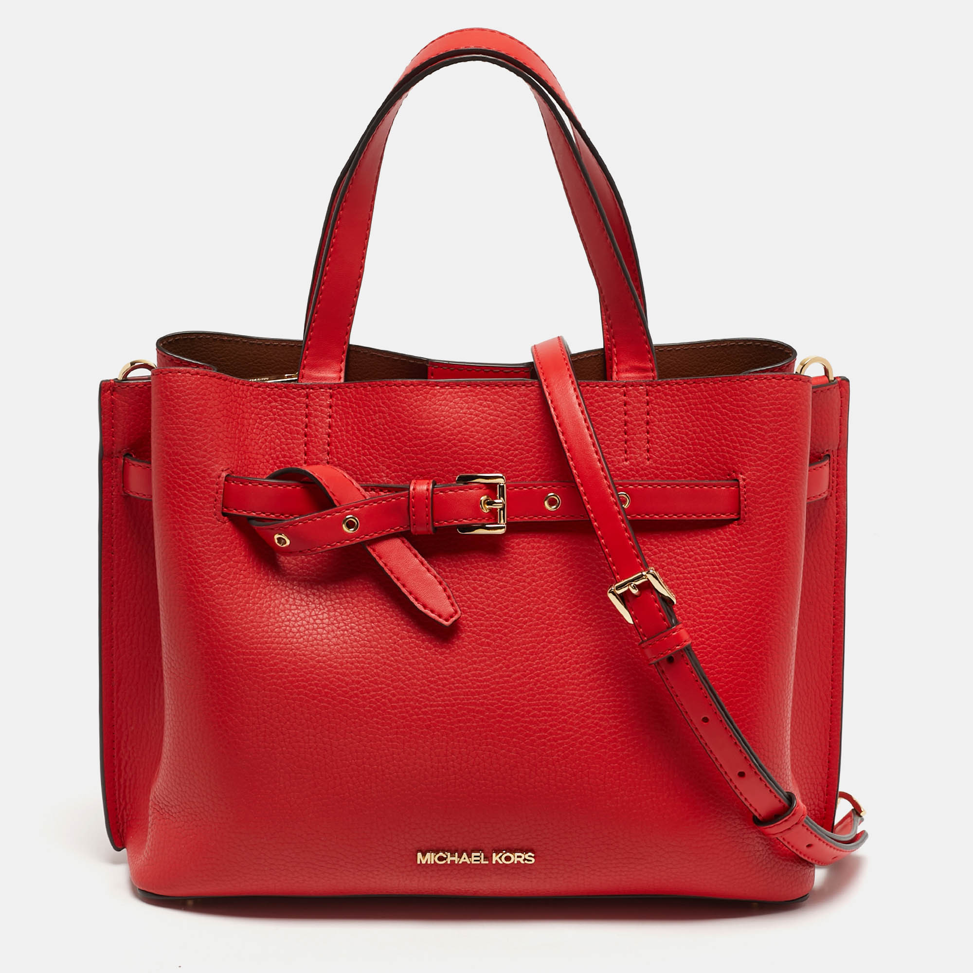 Pre-owned Michael Kors Emilia Large Red Leather Tote
