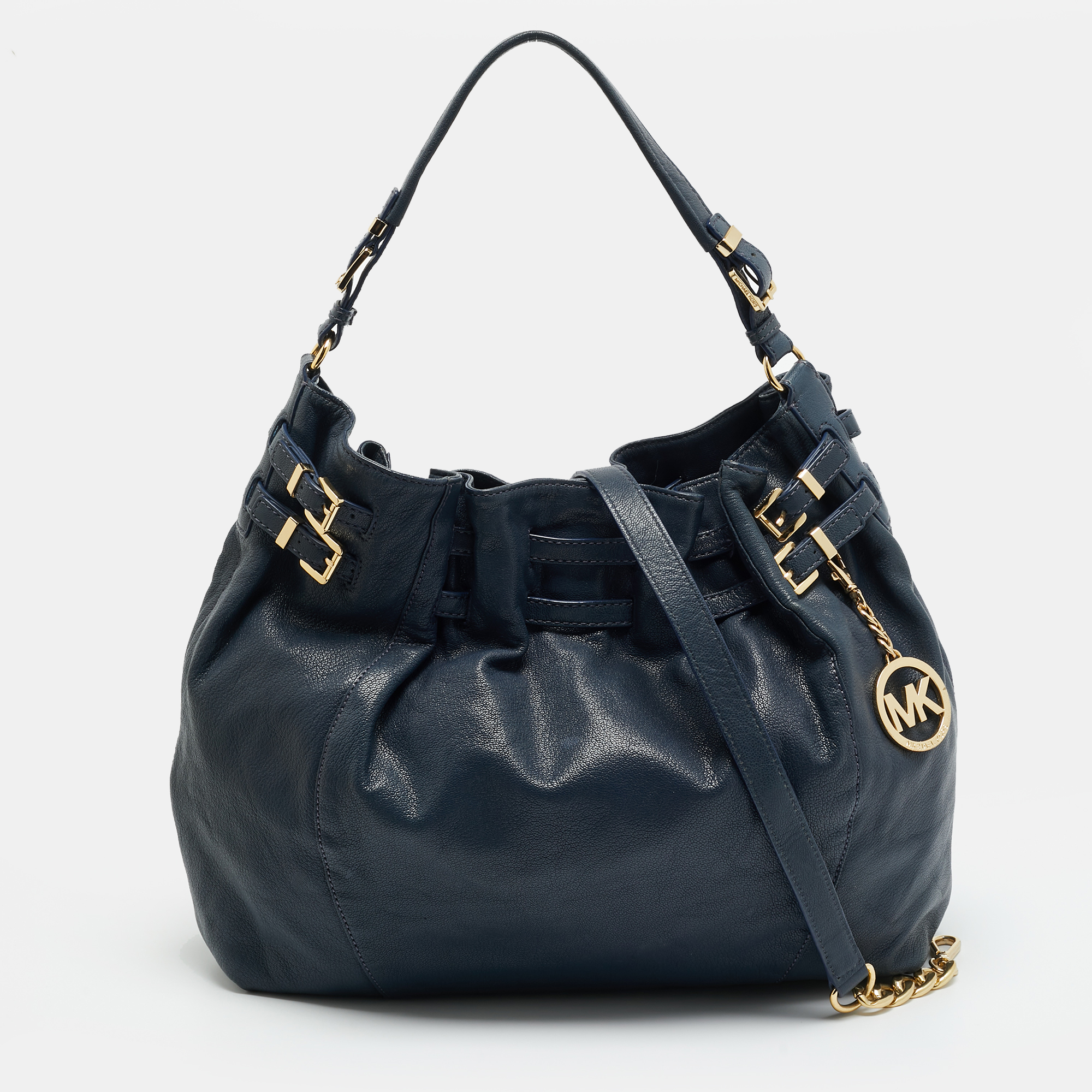 

Michael Kors Edie Navy Blue Leather Hobo