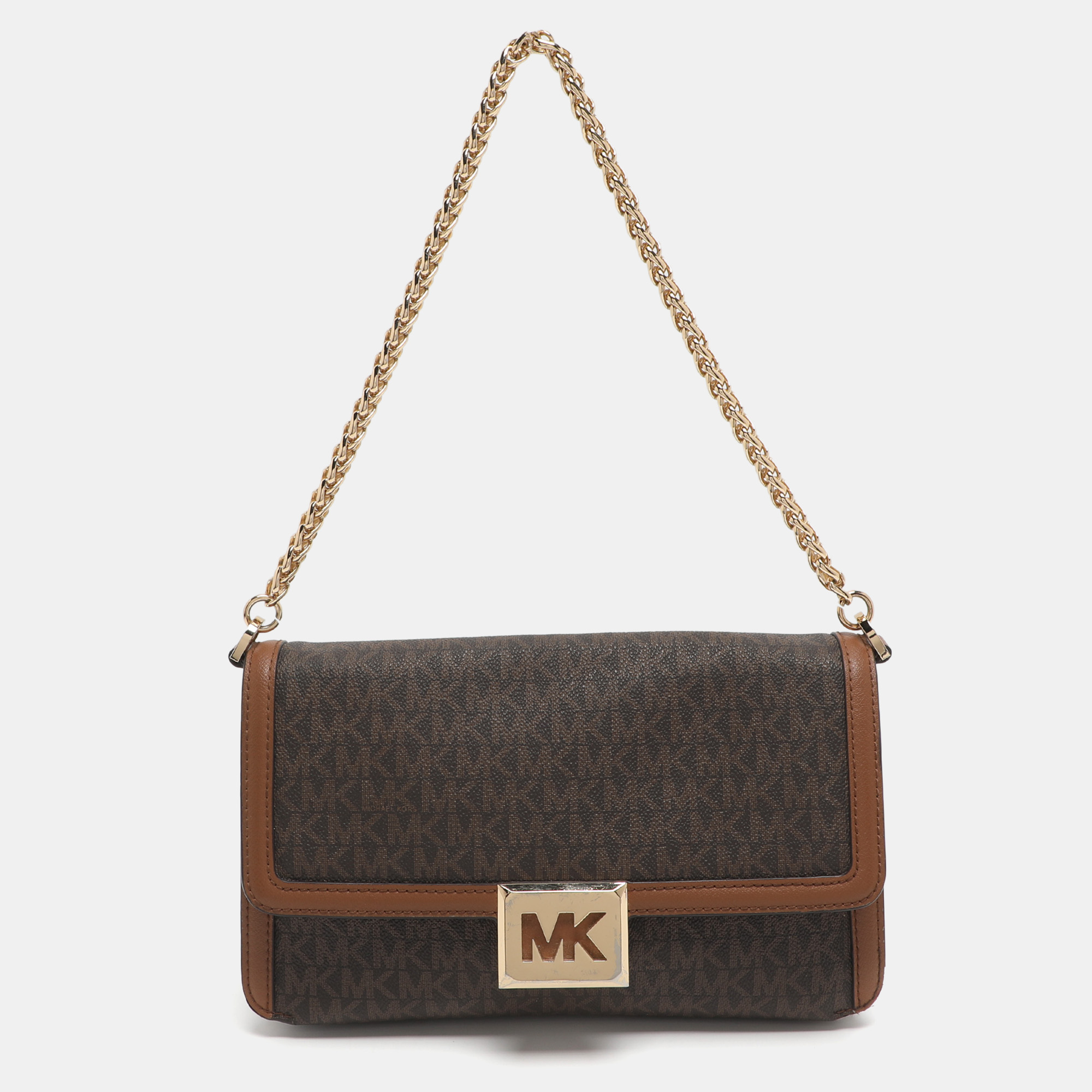 

Michael Kors Sonia  Brown Signature Coated Canvas Shoulder Bag