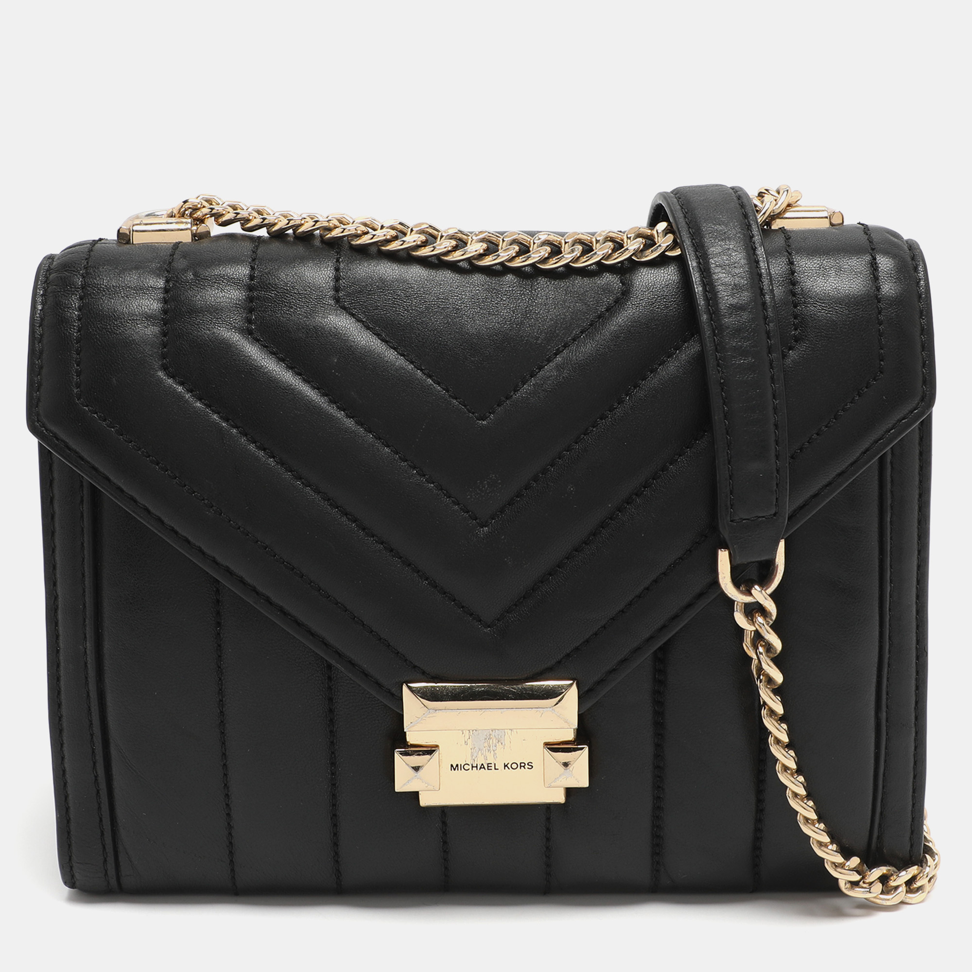 

Michael Kors Whitney  Black Quilted Leather Shoulder Bag