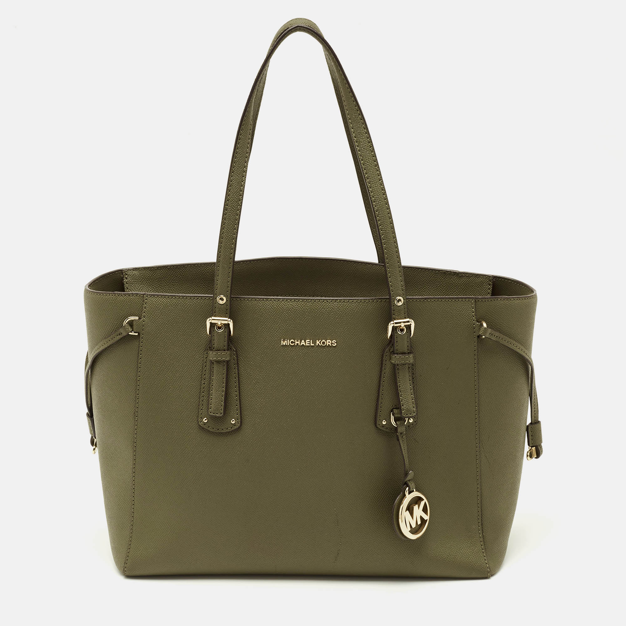 

Michael Kors Voyager  Olive Green Leather Tote