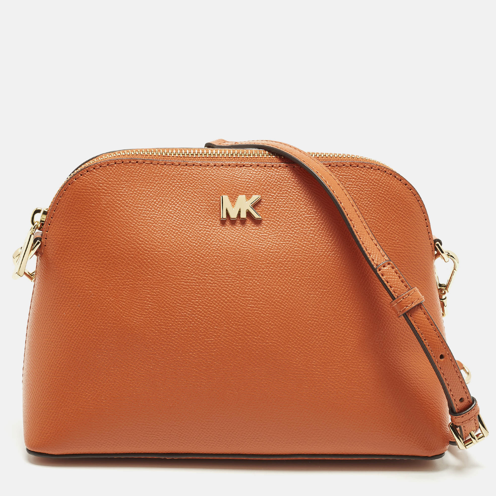 

Michael Kors Dome Orange Leather Crossbody Bag