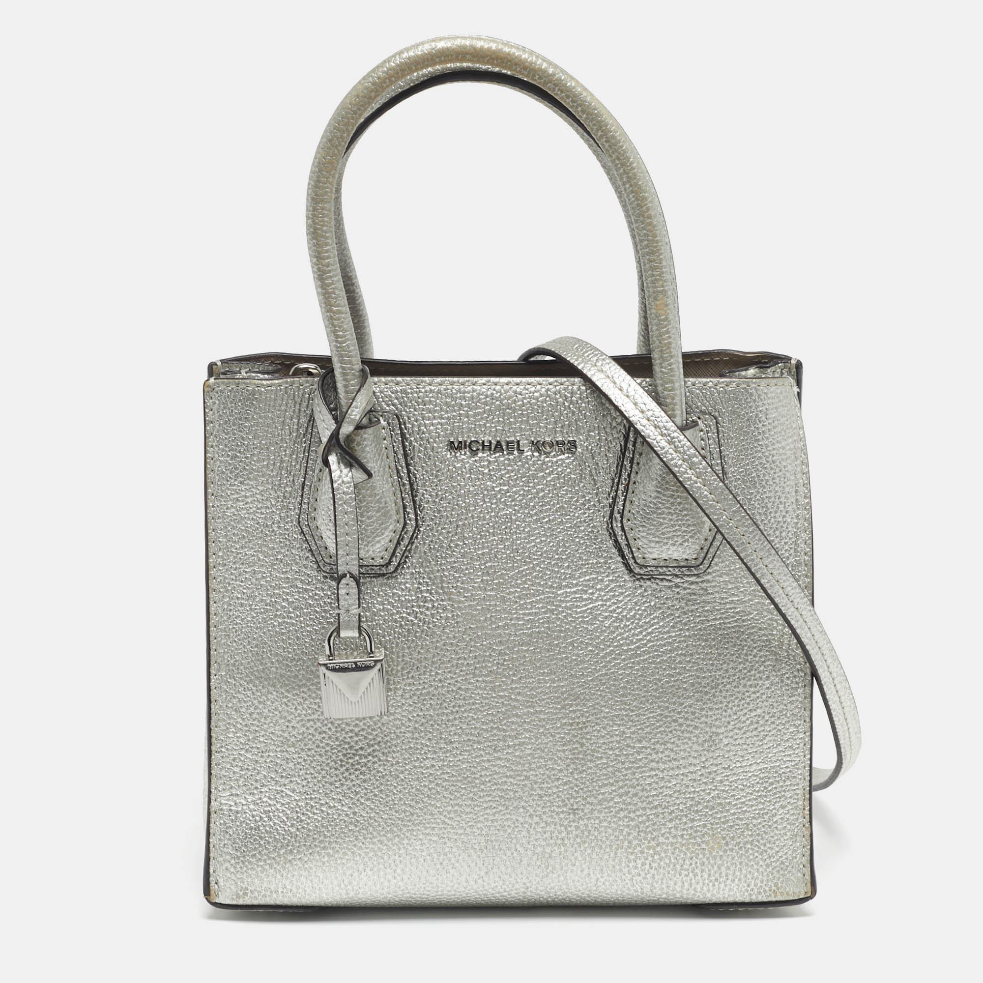 

Michael Kors Mercer  Silver Leather Tote