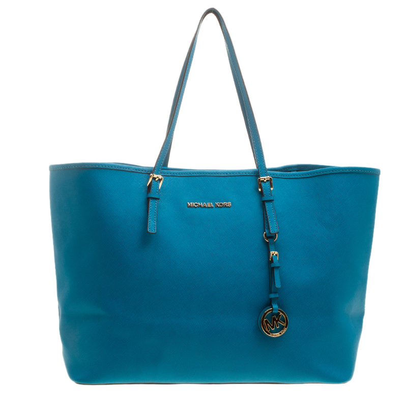 Michael Kors Blue Saffiano Leather Jetset Tote Michael Kors | TLC