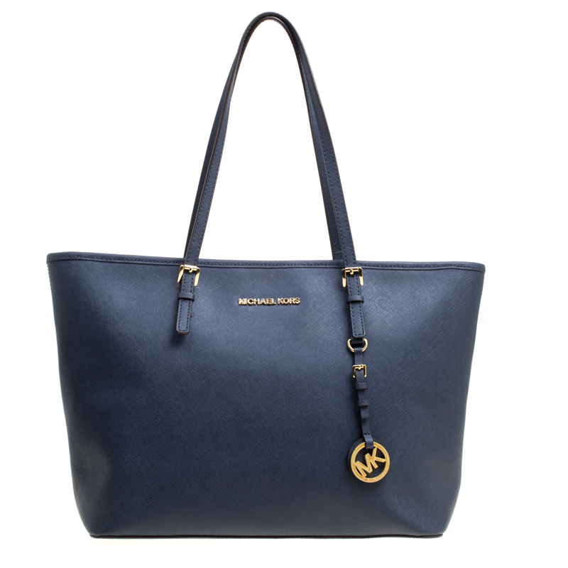 michael kors navy blue tote
