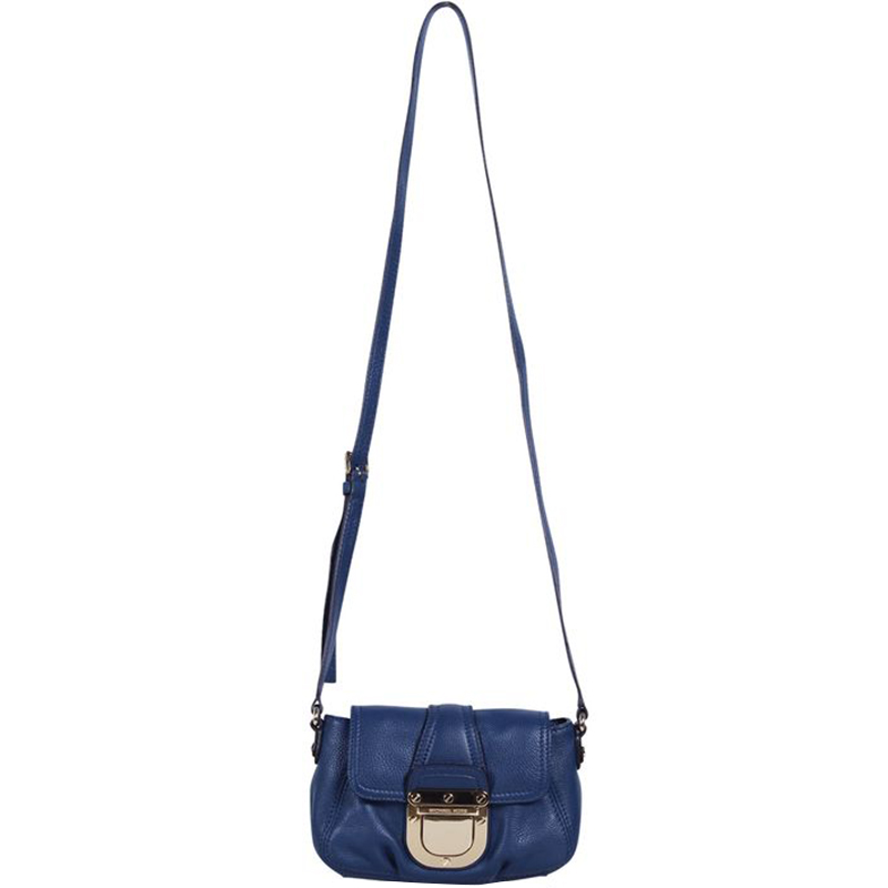 Pre Owned  Michael Kors Blue Leather Crossbody Shoulder Bag