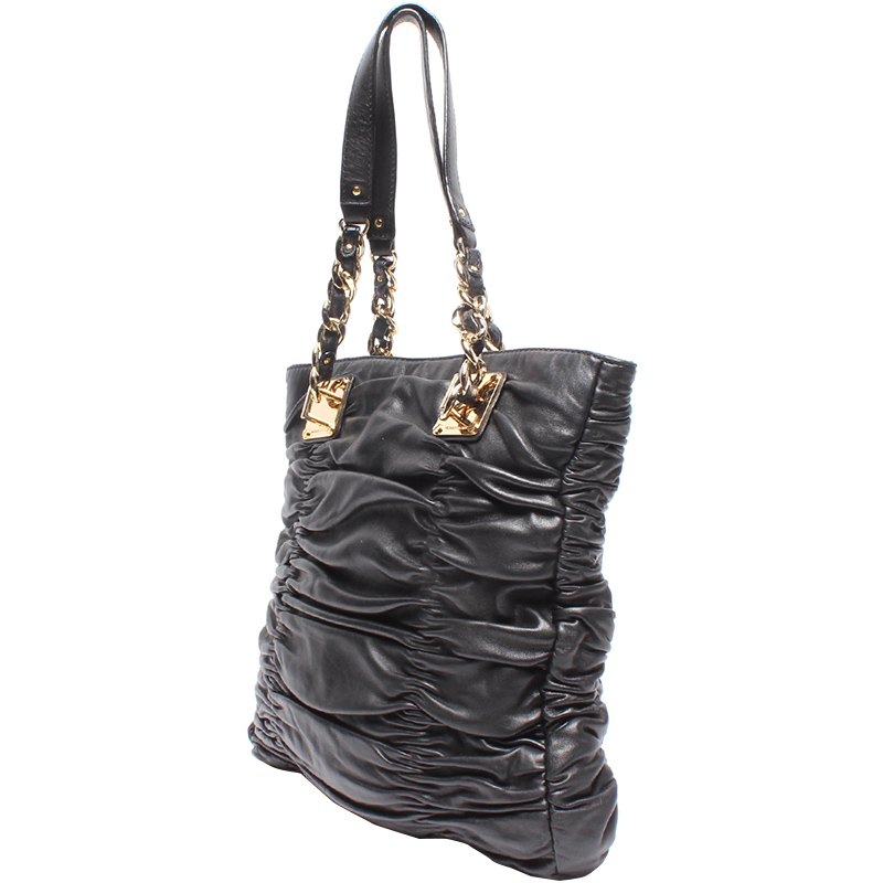 

Michael Kors Black Lambskin Leather Tote