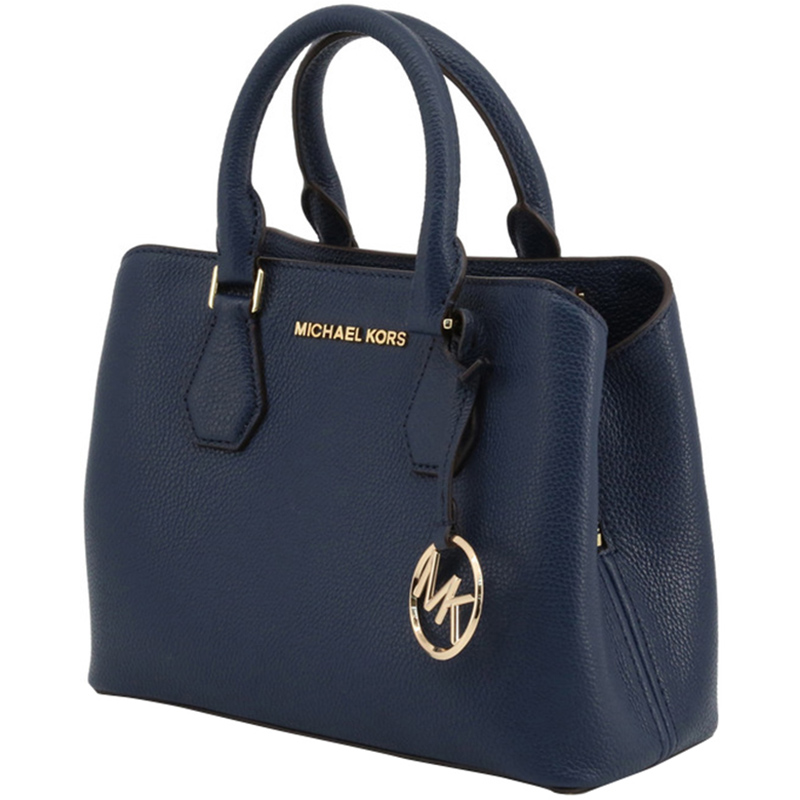 Michael Kors Navy Blue Leather Pocket Tote