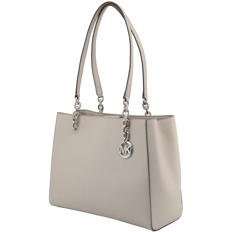 

Michael Kors Cement Leather Chain Tote Bag, Beige