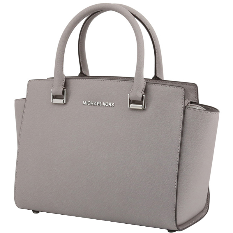

Michael Kors Pearl Gray Saffiano Leather Medium Selma Tote, Grey