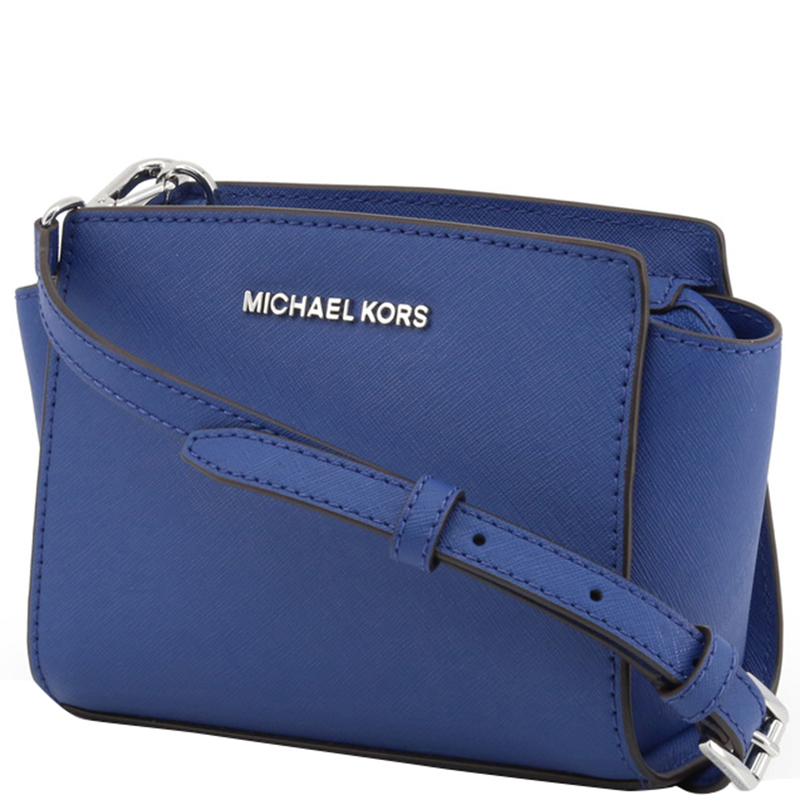 

Michael Kors Blue Leather Mini Selma Crossbody Bag
