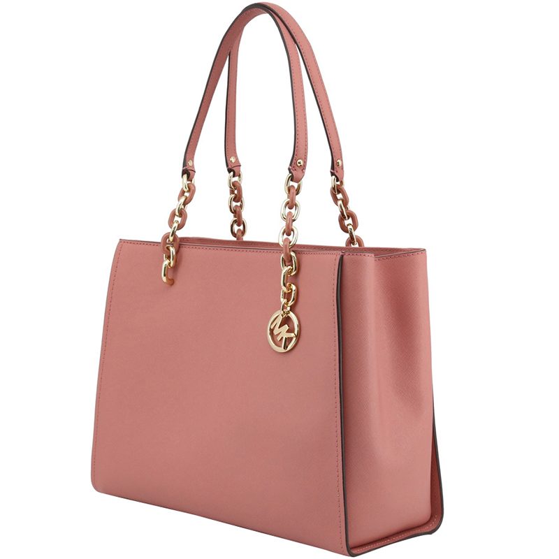 

Michael Kors Rose Leather Chain Tote, Pink