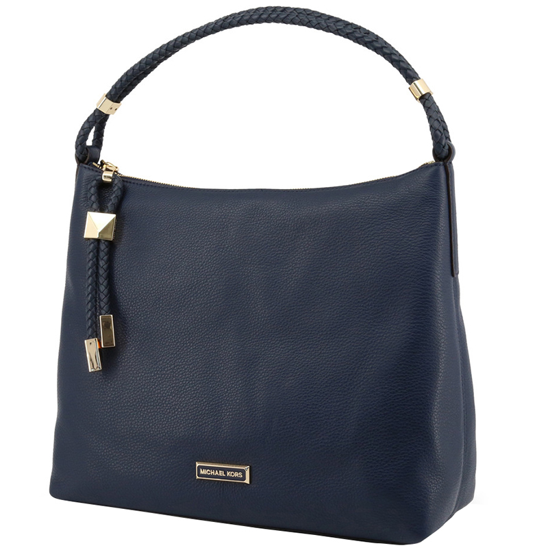 

Michael Kors Navy Blue Leather Drawstring Shoulder Bag