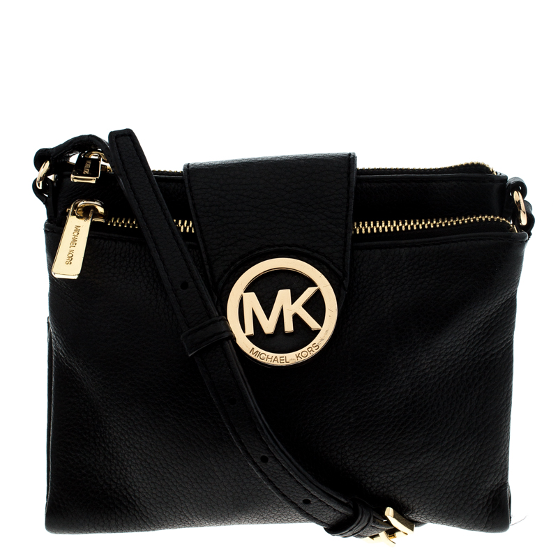 Pre Owned MICHAEL Michael Kors Black Leather Mini Crossbody Bag