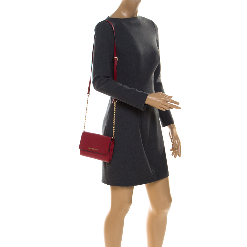 

Michael Kors Red Leather Mini Crossbody Bag