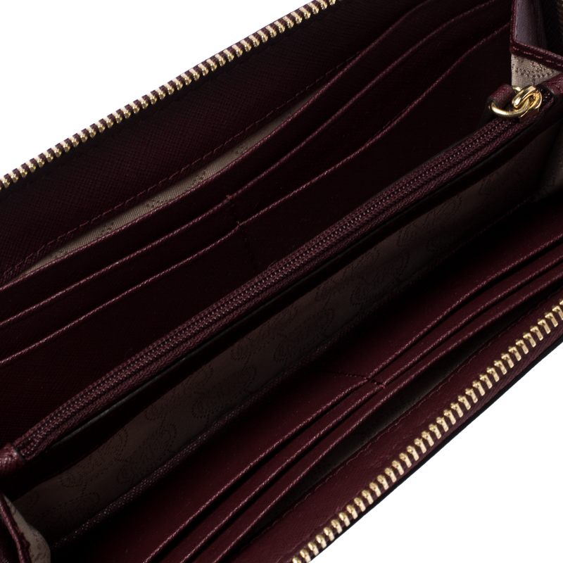 

Michael Kors Burgundy Saffiano Leather Zip Around Wallet