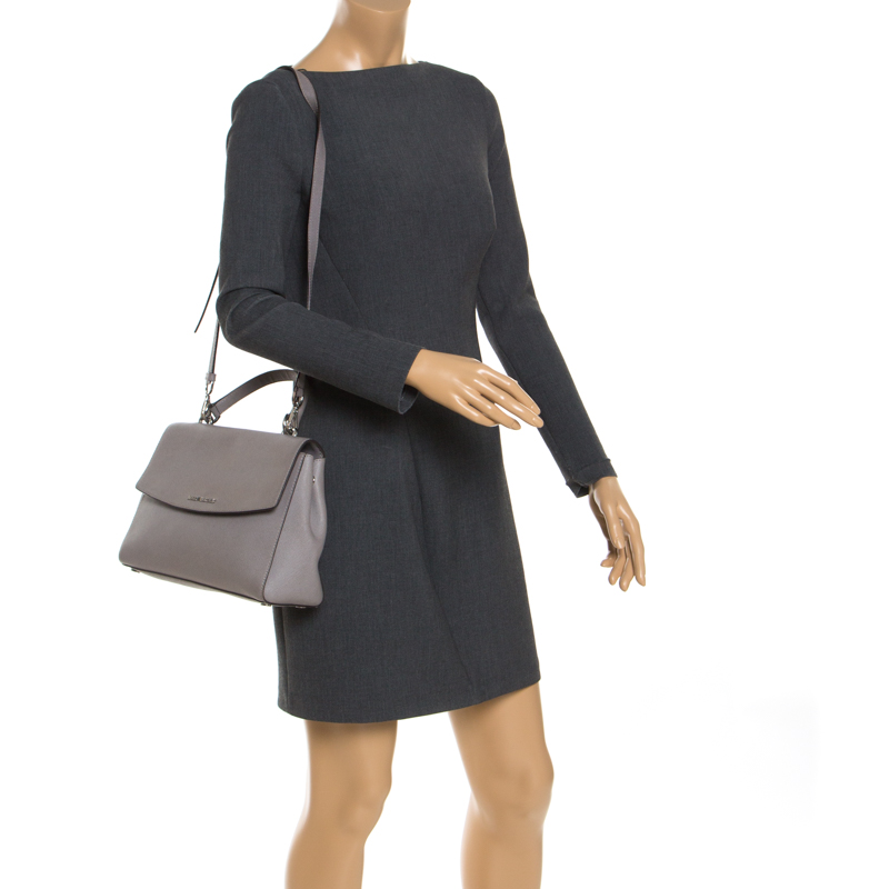

Michael Kors Grey Leather Ava Top Handle Bag