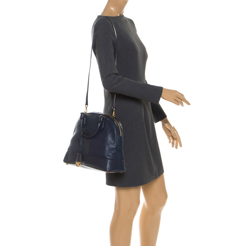 

Michael Kors Navy Blue Leather Smythe Satchel