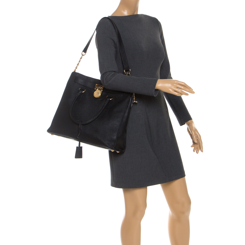 

Michael Kors Black Leather Hamilton tote