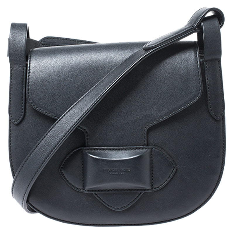 Pre Owned Michael Kors Black Leather Daria Crossbody Bag