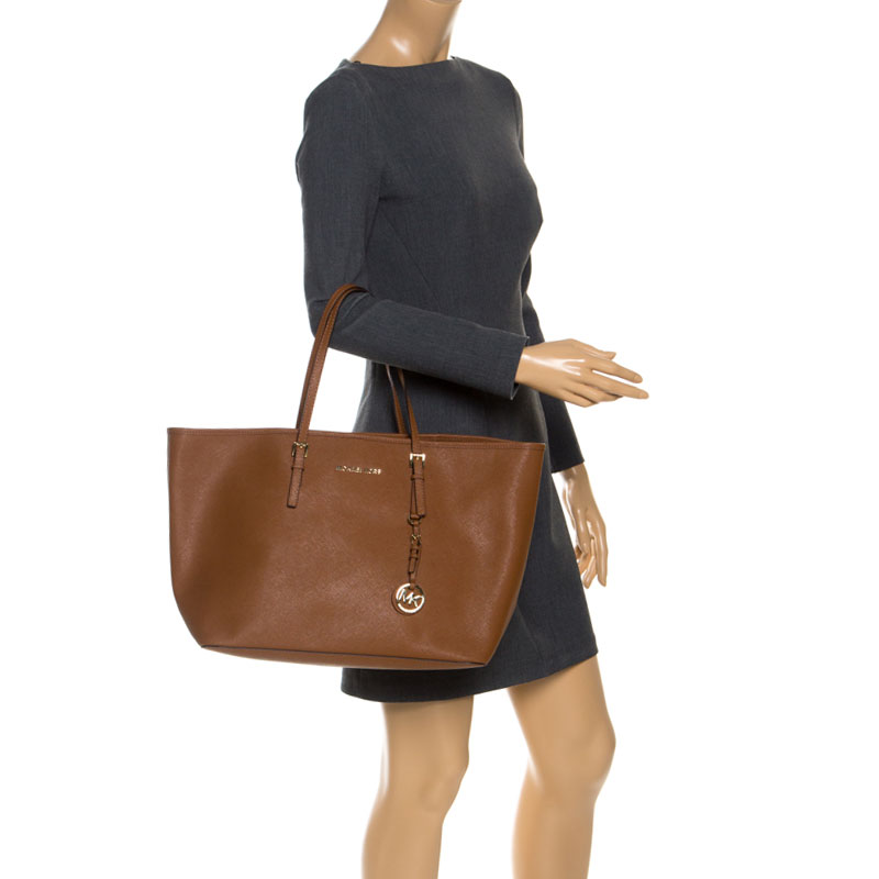 

Michael Kors Brown Leather Jet Set Travel Tote