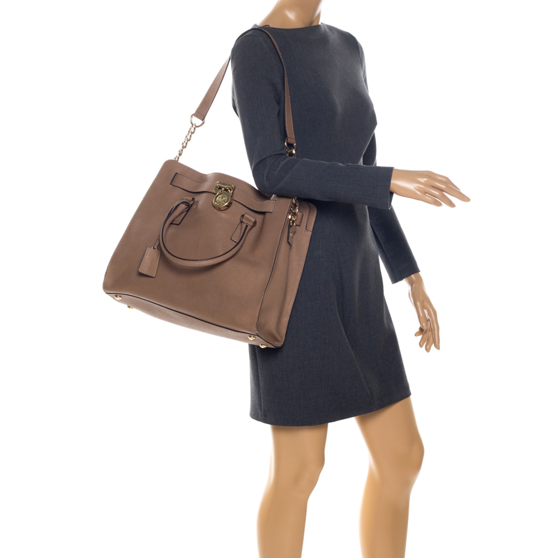

MICHAEL Michael Kors Brown Leather  Hamilton North South Tote