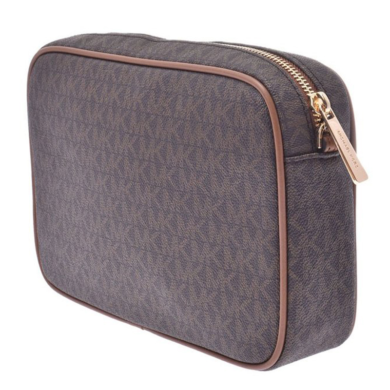 

Michael Kors Tea Signature Canvas Pouch, Brown